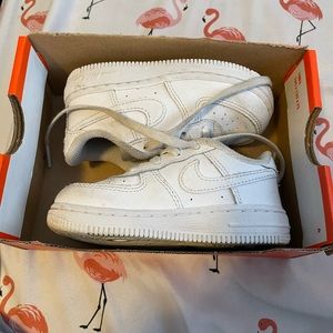 All white baby Nike air forces